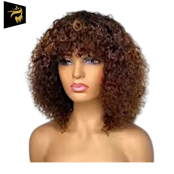 Full Machine Wig - Jerry Curls - Brazilian Remy Human Hair - Short Pixie Cut Bob Pre-Plucked With Baby Hair - Image 6